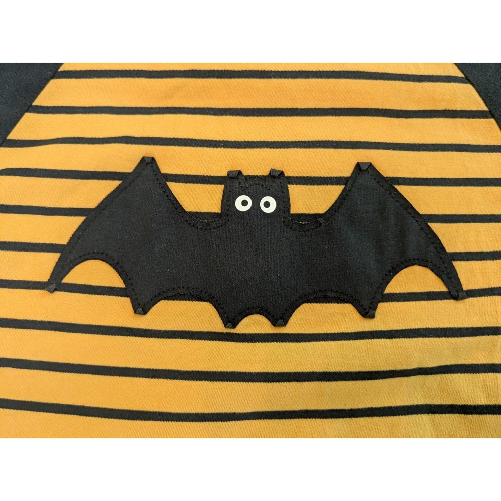 Hanna Andersson Long Sleeve T-Shirt Halloween Bat Applique Striped Kids 130 US 8 - Picture 2 of 7